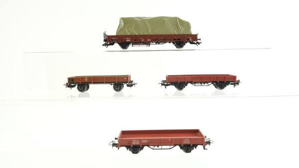 Märklin H0 Konvolut Niederbordwagen, Niederbordwagen mit Plane DB