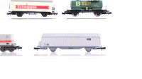 Roco/Ibertren N Konvolut ged. Güterwagen/ Schiebewandwagen/ Kühlwagen/ Kesselwagen/ Containertragwagen DB/SBB-CFF