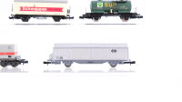 Roco/Ibertren N Konvolut ged. Güterwagen/ Schiebewandwagen/ Kühlwagen/ Kesselwagen/ Containertragwagen DB/SBB-CFF