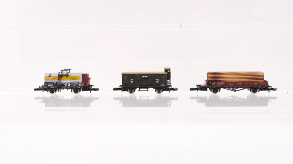 Märklin Z Konvolut Kesselwagen/ ged. Güterwagen/ Niederbordwagen Länderbahnen KPEV/Württemberg/u.a.