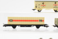 Lima H0 Konvolut Containertragewagen (TFG, DB), Hochbordwagen (Varta) Kühlwagen (Patrizier Pils) DB