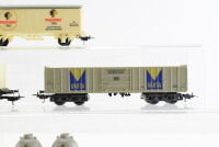 Lima H0 Konvolut Containertragewagen (TFG, DB), Hochbordwagen (Varta) Kühlwagen (Patrizier Pils) DB