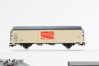 Unbekannt H0 Konvolut Kühlwagen (Coca Cola), Silowagen (EVS), Gedeckter Güterwagen, Hochbordwagen SNCF/FS