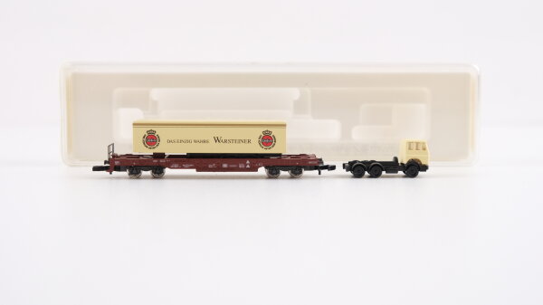 Märklin Z 8211 Huckepackwagen (Warsteiner) Sdkms 707 der DB