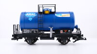 LGB G 4040 Kesselwagen (Tankwagen Aral, blau), Speichenräder aus Kunststoff, RhB/St.LB. (neu beschriftet)