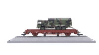 Roco H0 827 Rungenwagen mit Militärfahrzeug