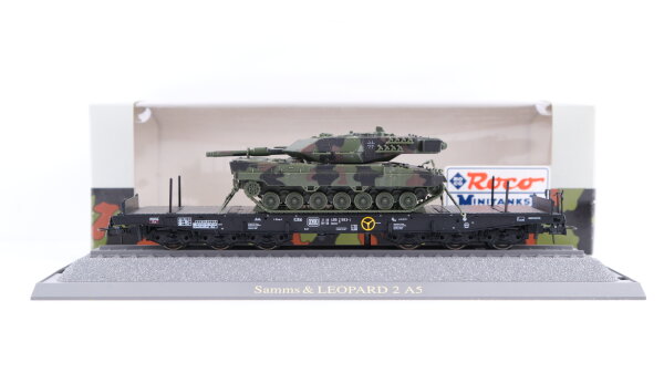 Roco H0 845 Minitanks Flachwagen Rlmmps mit Bergepanzer 2 DB