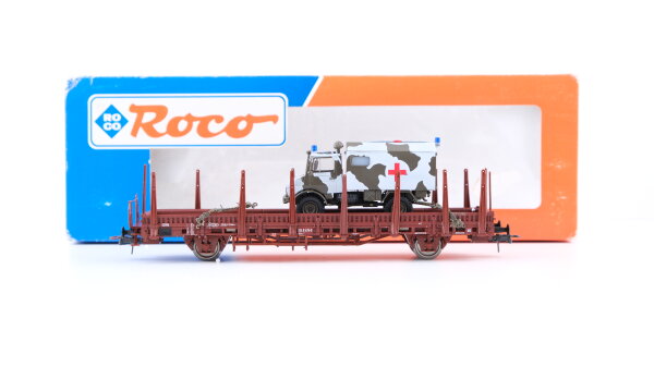 Roco H0 47398 Niederbordwagen Unimog DB