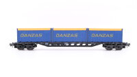 Roco H0 4363 Schwerlastgüterwagen (3x Container Danzas) DB