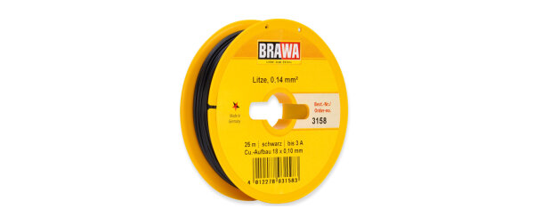 Brawa 3158 Litze 0,14 mm², schwarz