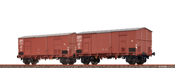 Brawa H0 48573 Spitzdachwagen F FS, 2er-Einheit