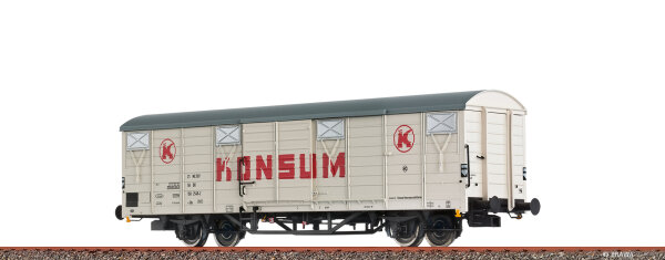 Brawa H0 49931 Gedeckter Güterwagen Gbs[1500] "Konsum" DR