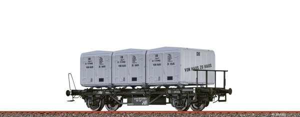 Brawa H0 50600 Behältertragwagen Lbs 577, mit Ekrt 212 "Von Haus zu Haus" DB