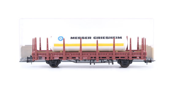 Röwa H0 2055 Rungenwagen mit Gasbehälter "Messer Griesheim" DB