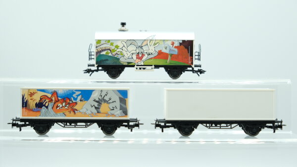 Märklin H0 Konvolut Kühlwagen (Looney Tunes), Container-Tragewagen (Looney Tunes, 1.FC märklin)