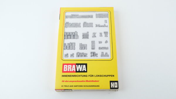 Brawa H0 0703 Inneneinrichtung für Lokschuppen, 22 Teile aus Hartzinn