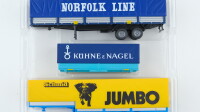 Roco H0 1529 Sattelaufliegerset Norfolk LIne, Kühne & Nagel, Schmid Jumbo