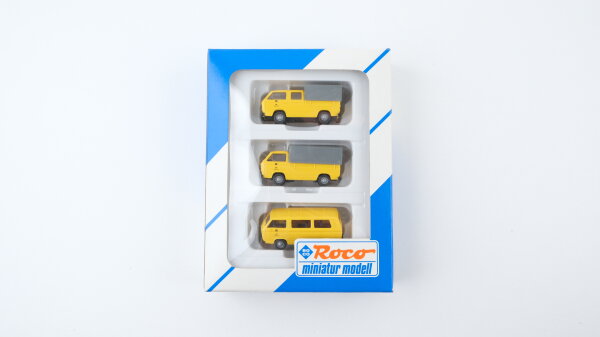 Roco H0 1553 Set VW T3 Bulli, Doka und Pritsche Bundespost