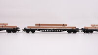 Märklin H0 47153 Rungenwagen-Set mit Holzbeladung Rs 684 der DB AG