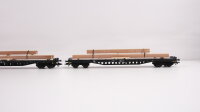 Märklin H0 47153 Rungenwagen-Set mit Holzbeladung Rs 684 der DB AG