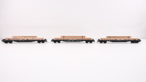 Märklin H0 47153 Rungenwagen-Set mit Holzbeladung Rs 684 der DB AG