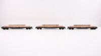 Märklin H0 47153 Rungenwagen-Set mit Holzbeladung Rs 684 der DB AG