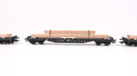 Märklin H0 47153 Rungenwagen-Set mit Holzbeladung Rs 684 der DB AG