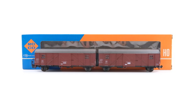 Roco H0 4328 Gedeckter Güterwagen (Leig-Einheit 218 224, 218 225) DB