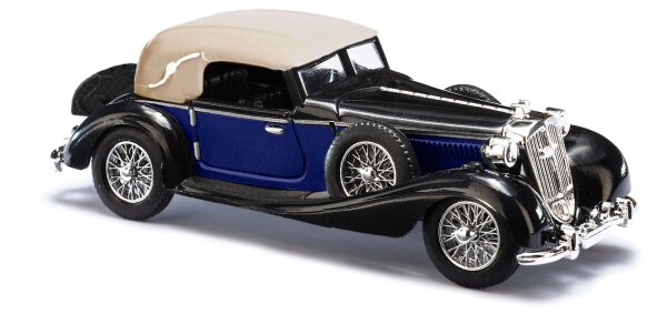 Busch H0 41317 Horch 853 Cabrio geschl. mit Gepäckkoffe