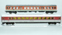 Fleischmann H0 Konvolut Personenwagen (rot/weiß, orange/grau), DB