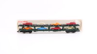 Fleischmann N 8285 Doppelstockw. Autotransport mit 8 PKW...