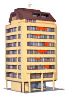 Kibri H0 38218 Hochhaus mit Ladenpassage und Penthauswohnunginkl. Etageninnenbeleuchtung