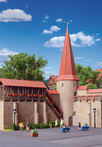 Kibri H0 38915 Stadtmauer mit Rundturm in Weil