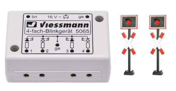 Viessmann H0 5060 Andreaskreuze mit Blinkelektronik, 2 Stück