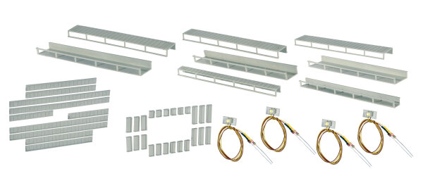 Viessmann 6045 Startset Etageninnenbeleuchtung, 8 Schienen,4 verschiedene Größen, 4 LEDs weiß