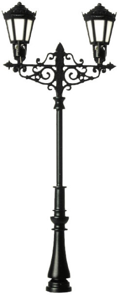 Viessmann H0 6397 Gaslaterne zweiflammig, 2 LEDs warmweiß