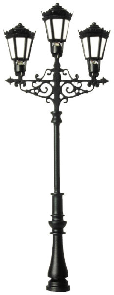 Viessmann H0 6398 Gaslaterne dreiflammig, 3 LEDs warmweiß
