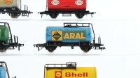 Fleischmann H0 Konvolut Kesselwagen (Aral, BP, Shell, Esso) DB