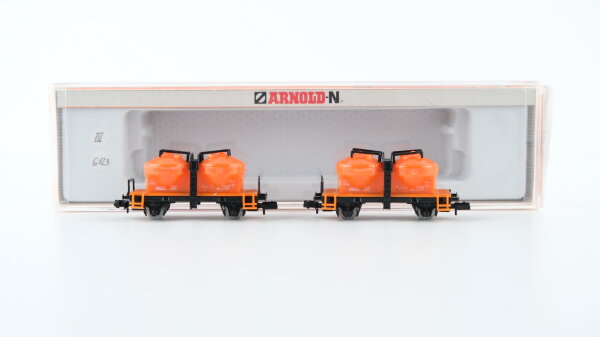 Arnold N 0255  Staubbehälterwagen Set 2-tlg. (MC orange)