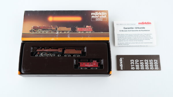 Märklin Spur Z 8882 US Dampflok 5400 mit Begleitwagen Pennsylvania Railroad (vermutlich verharzt)