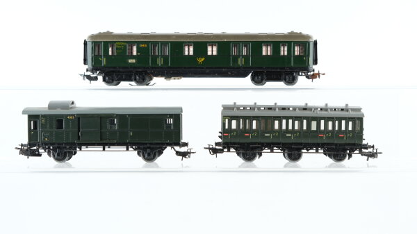 Märklin H0 Konvolut Abteilwagen, Packwagen, Postwagen, Länderbahn