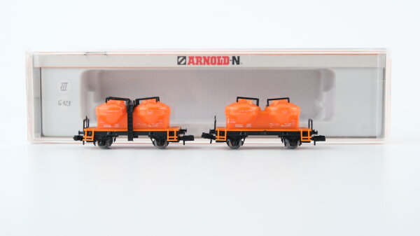 Arnold N 0255  Staubbehälterwagen Set 2-tlg. (MC orange)