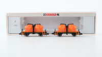 Arnold N 0255  Staubbehälterwagen Set 2-tlg. (MC orange)