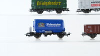 Roco H0 Konvolut Gedeckte Güterwagen (Königsbacher, Dortmunder Union), Kesselwagen (Weihenstephan), Hochbordwagen, NS/DB