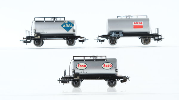 Märklin H0 Konvolut Kesselwagen (Aral, Avia, Esso), DB