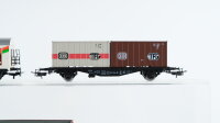 Märklin H0 Konvolut Kühlwagen (DHS), Containertragewagen (DB/TFG), Niederbordwagen, DB