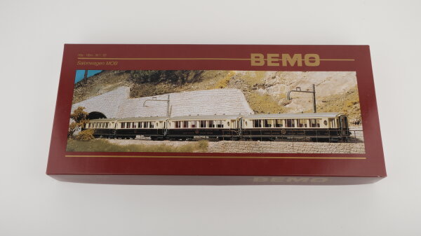 Bemo H0m 7272 300 Salonwagen Set 4 tlg. dunkelblau/creme "Golden Mountain Piullman" MOB