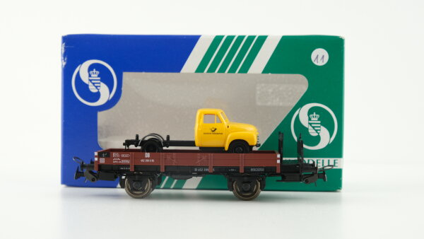 Sachsenmodelle H0 76415 Niederbordwagen mit LKW "Opel Blitz Deutsche Bundespost"DB