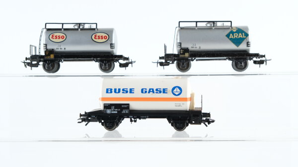 Märklin H0 Konvolut Kesselwagen (Aral, Esso, Buse Gase) DB