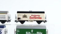 Märklin H0 Konvolut Bierwagen (Bitburger Pils, Kelts, Stuttgarter Hofbräu, Warsteiner) DB